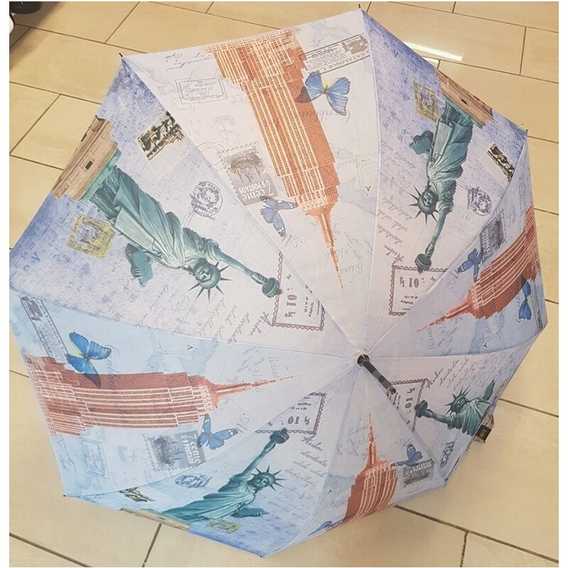 Katrins Fashion Dáždnik dámsky veľký s motívom miest 48088653