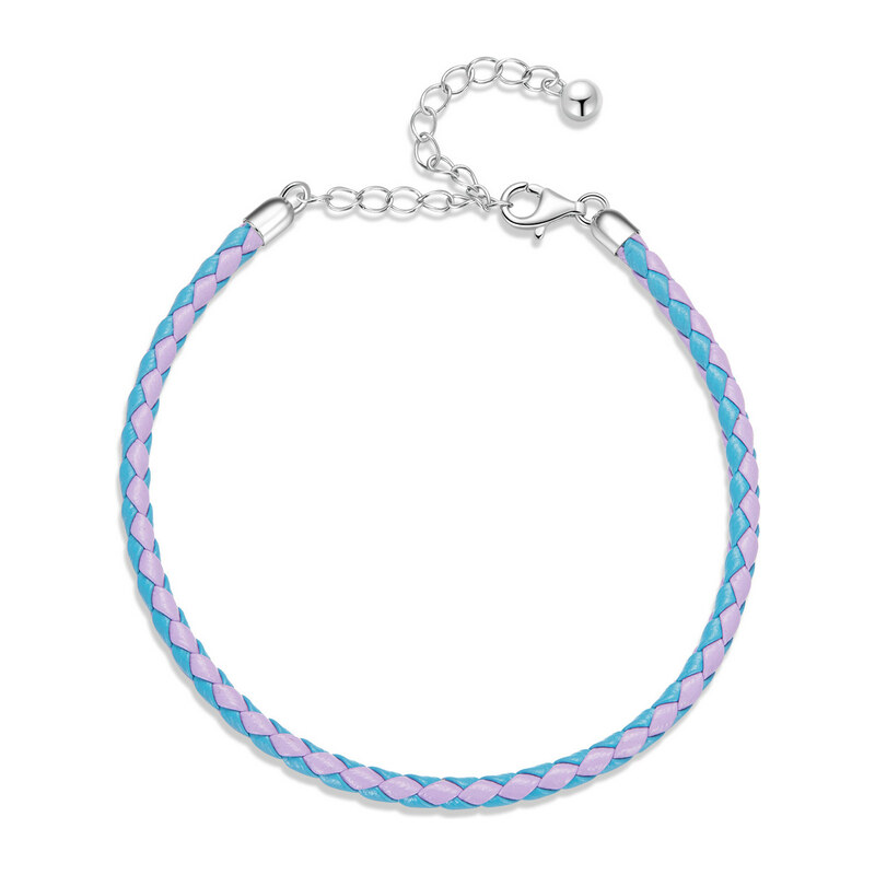 Ligot Strieborný náramok - farebná kožená šnúrka 47927862