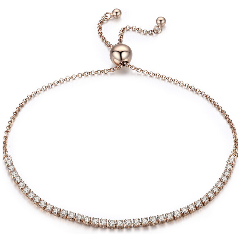 Ligot Strieborný tenisový náramok pozlátený ružový 47927853