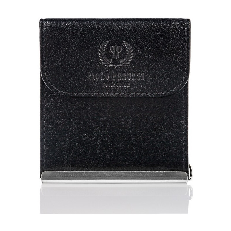 PAOLO PERUZZI Pánska kožená peňaženka T-10-BL | čierna T-10-BL 47928275