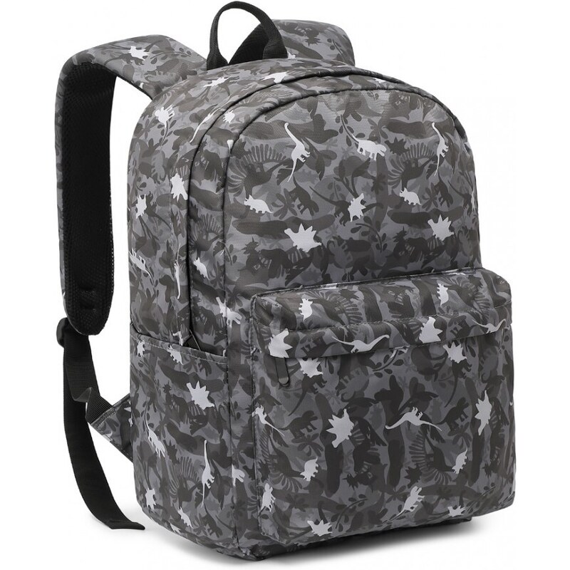 KONO Ruksak - školský s dinosaurím vzorom, šedý 47940673