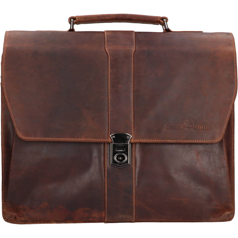 Pánska kožená aktovka Greenwood Oliver - hnedá 48199310