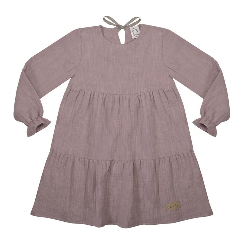 Dievčenské mušelínové šaty púdrovo fialové TUSS