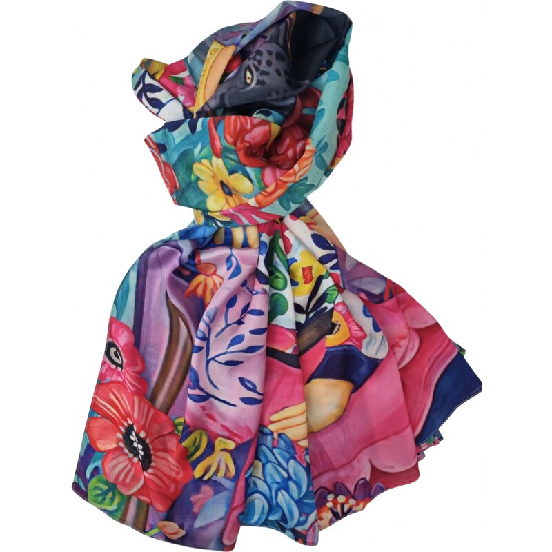 Katrins Fashion Hodvábny Dámsky elegantný šál Frida 47950432