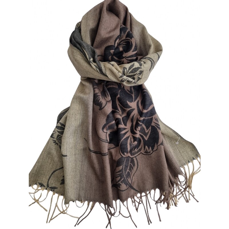 Katrins Fashion Kašmírový čierny dámsky šál 66804575