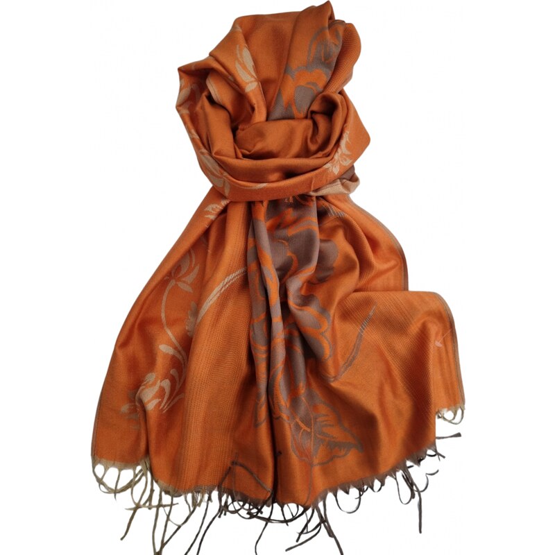 Katrins Fashion Kašmírový orangový dámsky šál 66804577