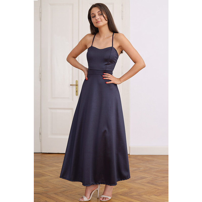 Glara Šnurovacie dlhé šaty s odhaleným chrbtom 47951063