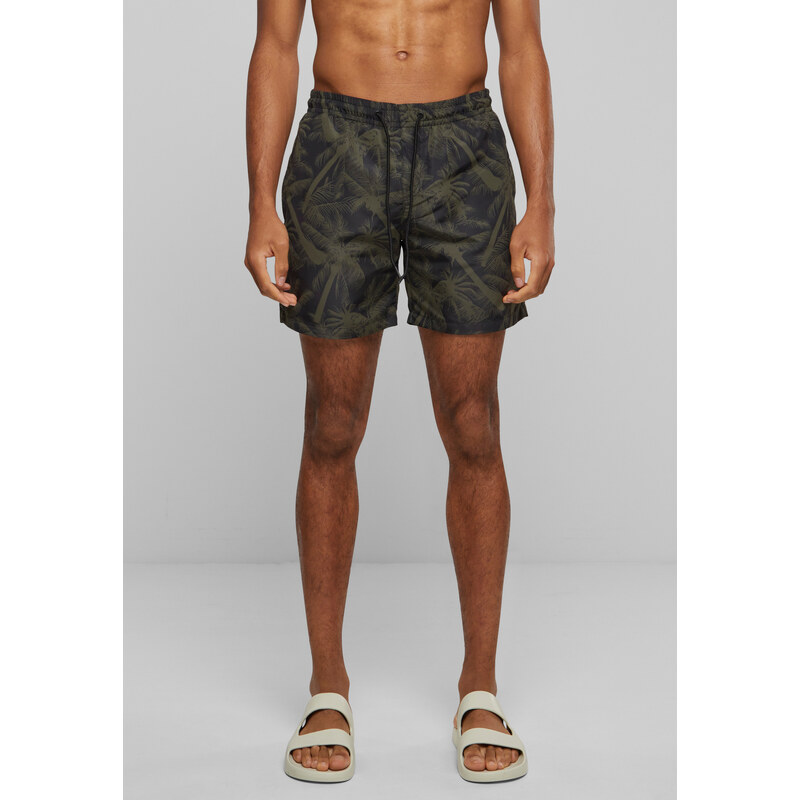 Urban Classics Palm/olive swim shorts 50644007