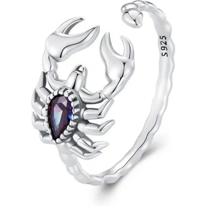 Olivie Strieborný nastaviteľný prsteň Škorpión 8230 47978653