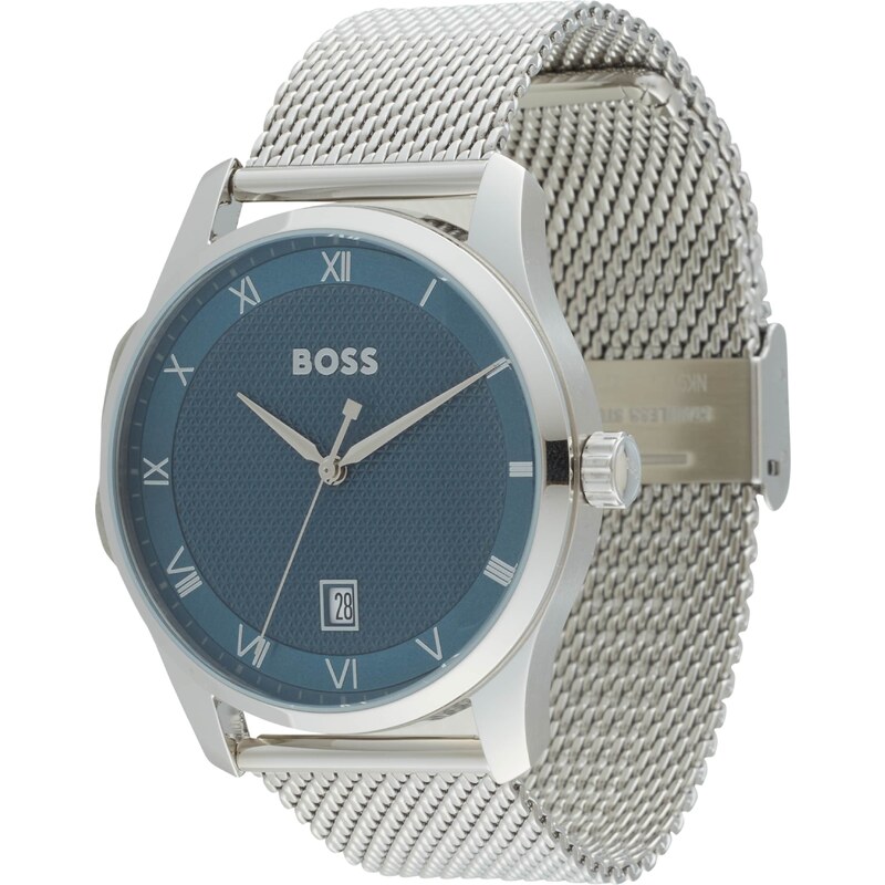 BOSS Analógové hodinky námornícka modrá / strieborná 47954736