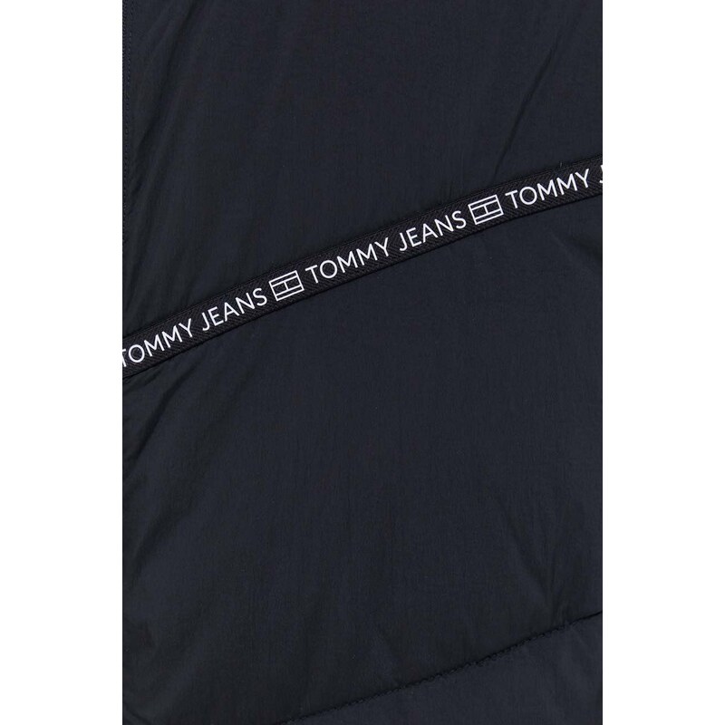 Bunda Tommy Jeans pánska, čierna farba, zimná, DM0DM18350