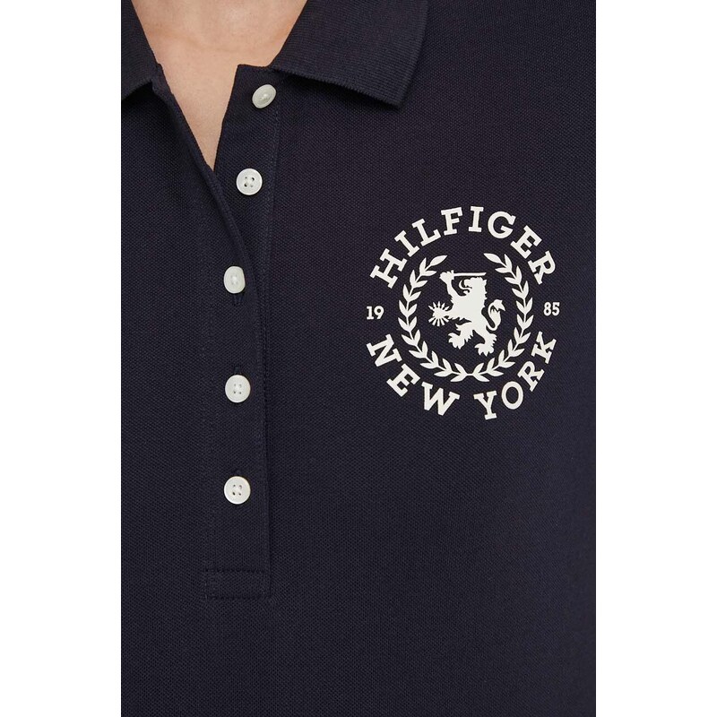 Polo tričko Tommy Hilfiger dámsky, tmavomodrá farba, WW0WW41061