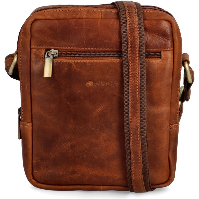 Luxusná pánska kožená crossbody Diviley Gilbert, koňaková 67470030