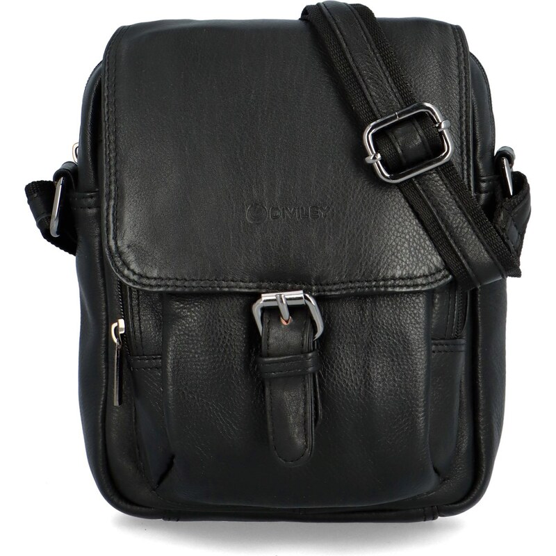 Luxusná pánska kožená crossbody Diviley Dettrio, čierna 66562552