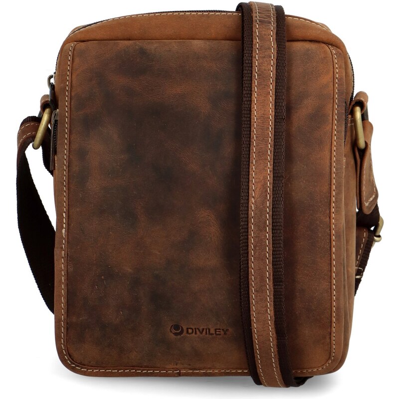 Luxusná pánska kožená crossbody Diviley Libenan, hnedá 66316920