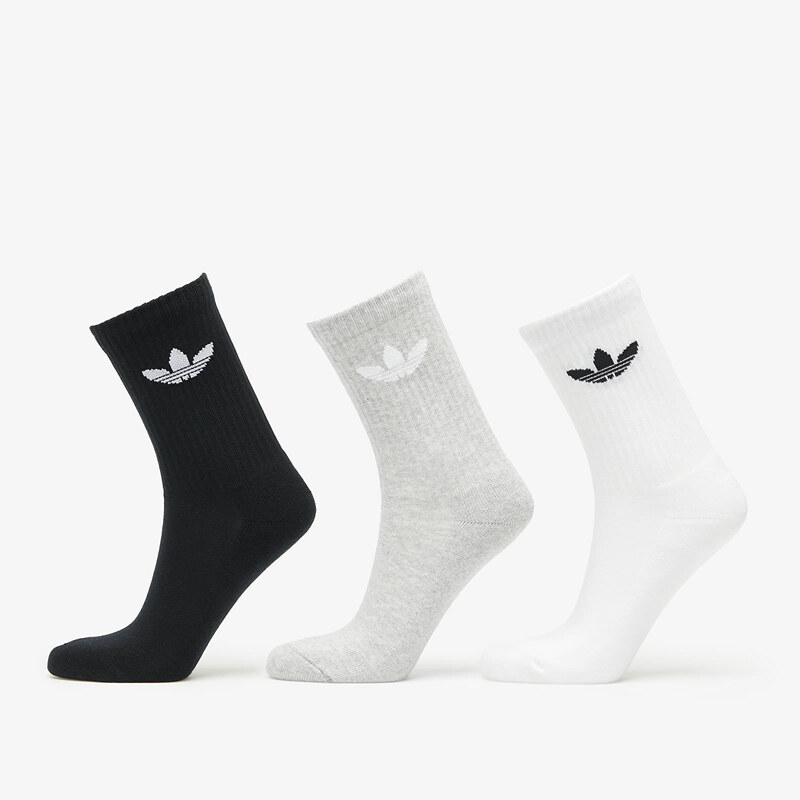 adidas Originals Trefoil Cushion Crew Sock 3-Pack White/ Medium Grey 47972318