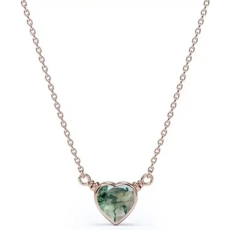 Olivie Strieborný náhrdelník MACHOVÝ ACHÁT ROSE 8235 58237914