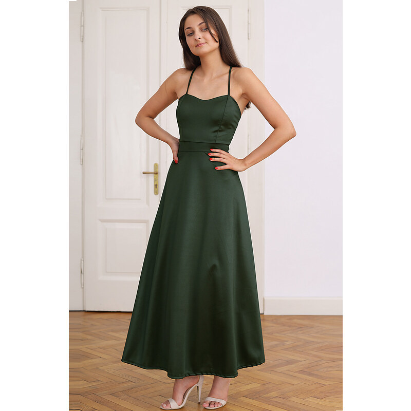 Glara Šnurovacie dlhé šaty s odhaleným chrbtom 47972899