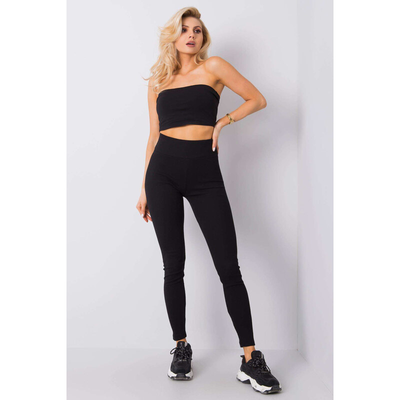 Glara Bavlnené legíny s drobným rebrovaním 48137189