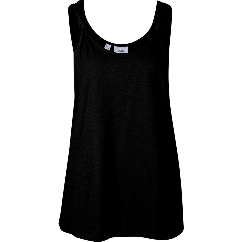 bonprix Bavlnený top s uzlíkovým detailom, farba čierna 44844322