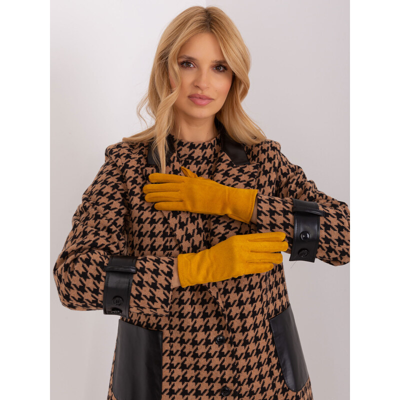 Wool Fashion Italia Gloves-AT-RK-2370.99-dark yellow 64664319