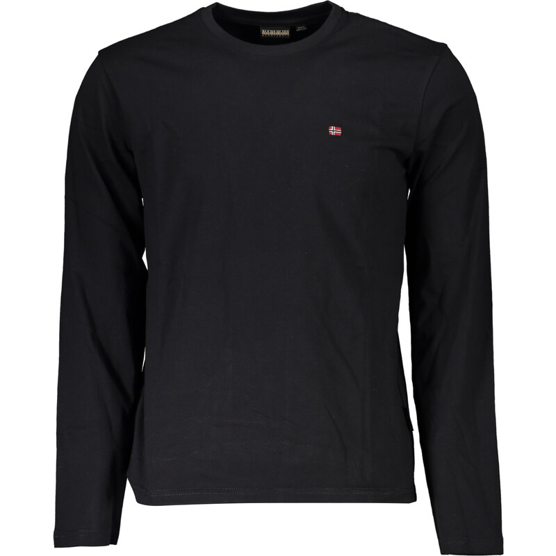 Napapijri Čierne pánske tričko s dlhým rukávom 65421051