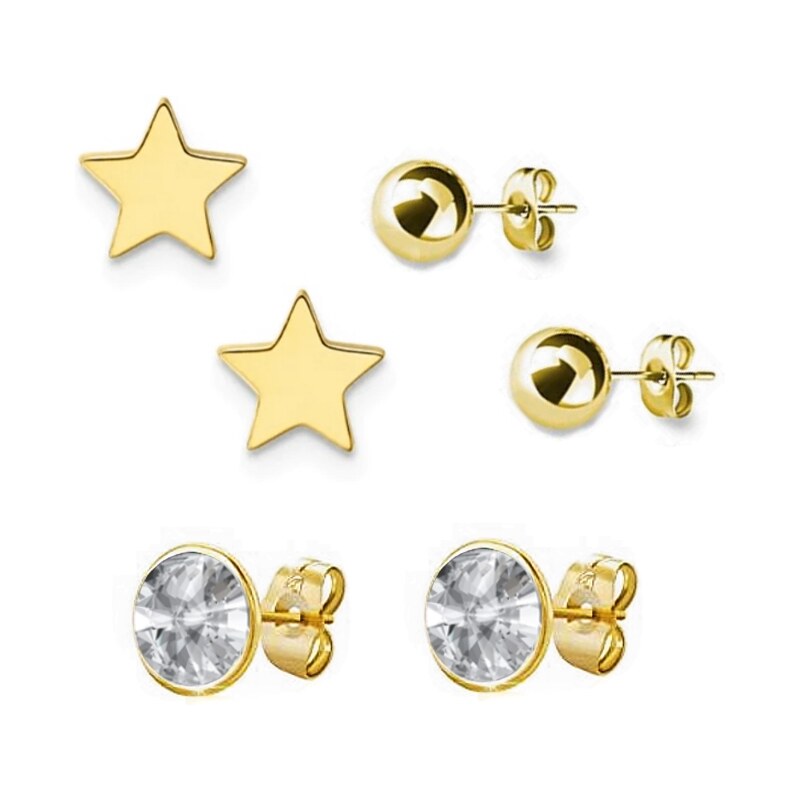 SWAROVSKI Elements Swarovski e. set troch párov náušníc Minuit, biela 48024780