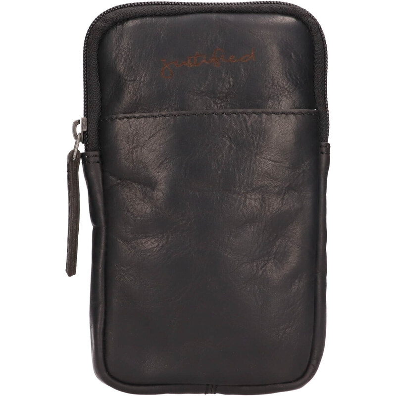 Dámska kožená crossbody kabelka na telefón Justified Dana - čierna 48199439