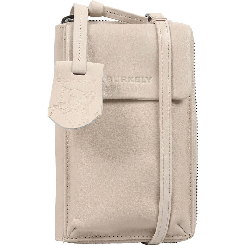 Dámska kožená crossbody kabelka s peňaženkou Burkely Vida - krémová 48199444