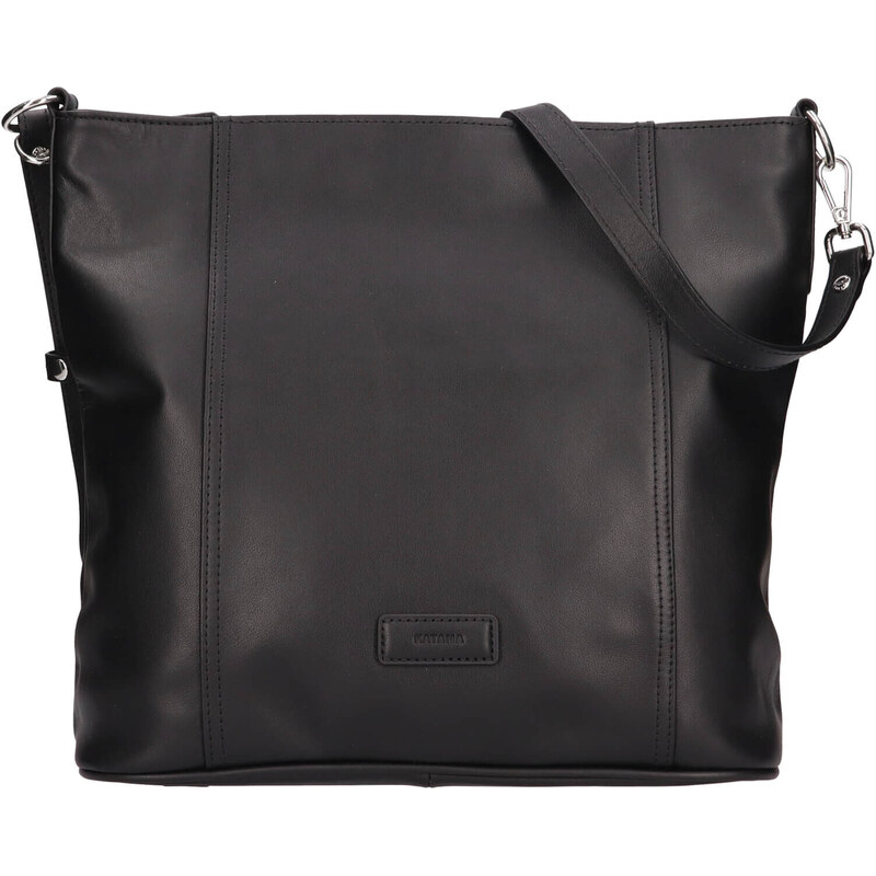 Dámska kožená kabelka cez rameno Katana Botilda - čierna 48199494