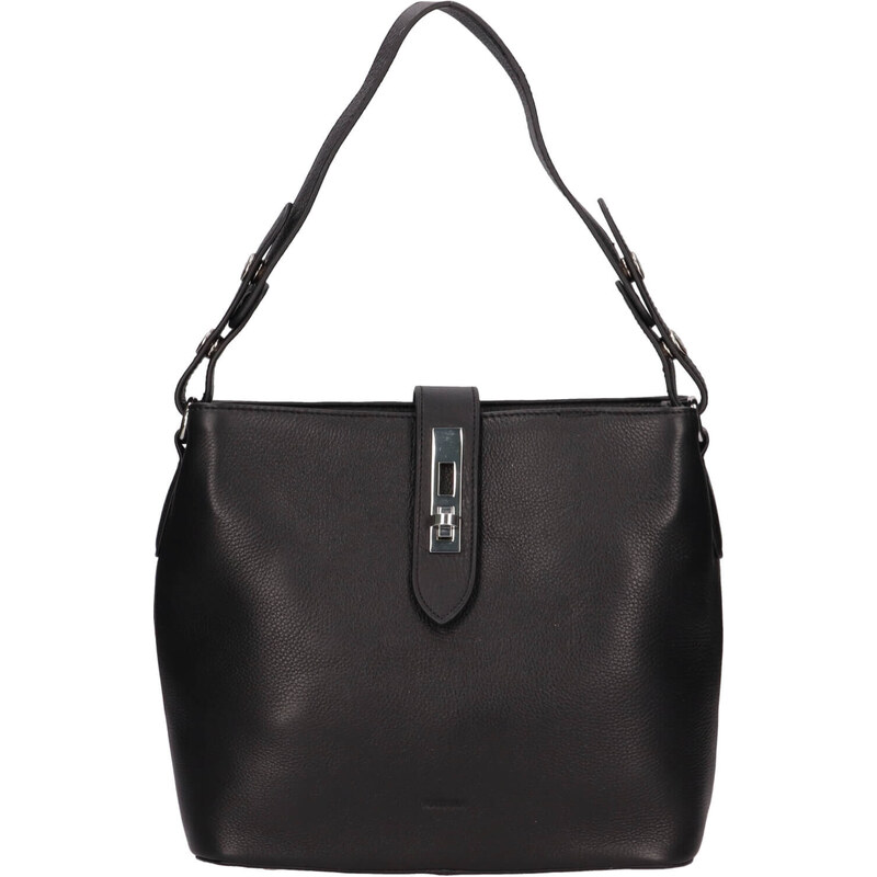 Dámska kožená kabelka cez rameno Katana Vilma - čierna 48199496