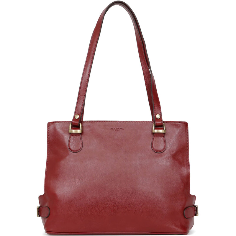 Dámska kožená kabelka Hexagona Kareta - červená 48200634