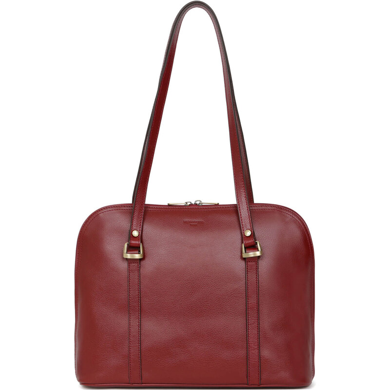 Dámska kožená kabelka Hexagona Vonela - tmavo červená 48200636