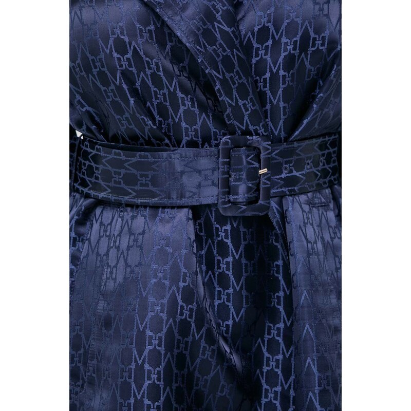 Kabát Marciano Guess MONOGRAM dámsky, tmavomodrá farba, prechodný, 4RGL07 7026A