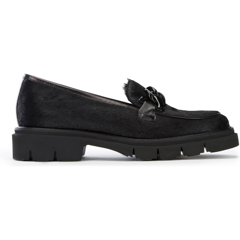 Wittchen Dámske vlnité kožené mokasíny s hrubou retiazkou 97-D-111-1 49952235