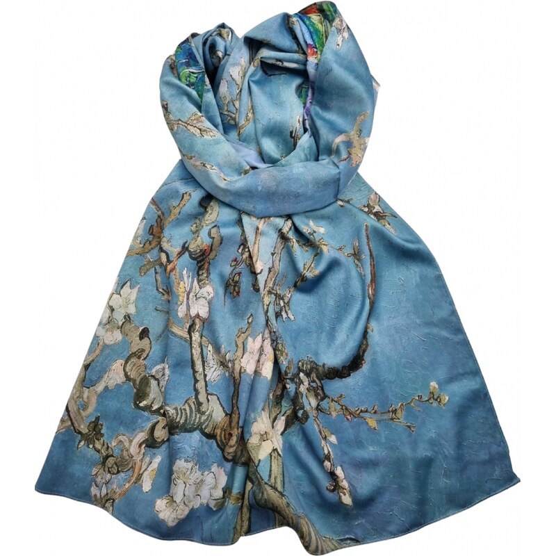 Katrins Fashion Hodvábny Dámsky elegantný šál Van Gogh 34357035