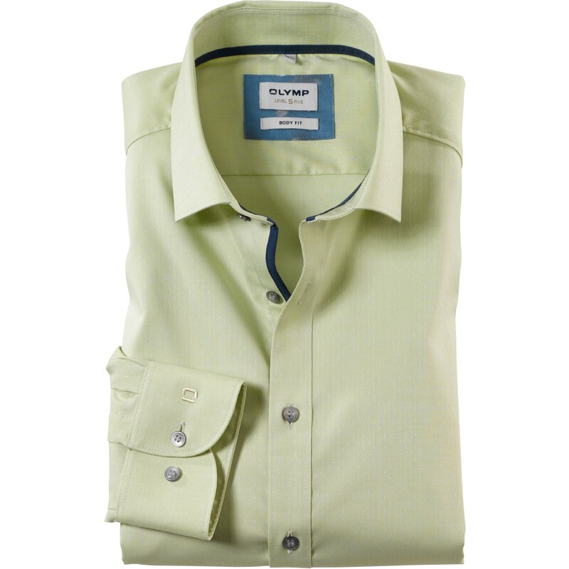 Pánska limetková košeľa OLYMP body fit predĺžený r. 48046940