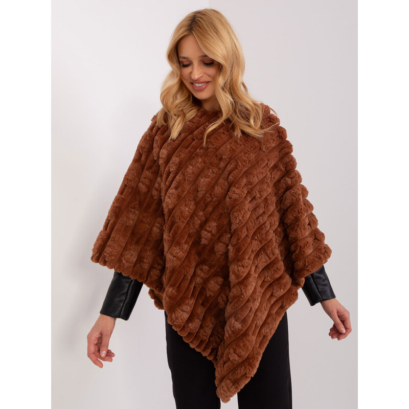 Wool Fashion Italia Poncho-AT-PN-2347.16-light brown 64687778