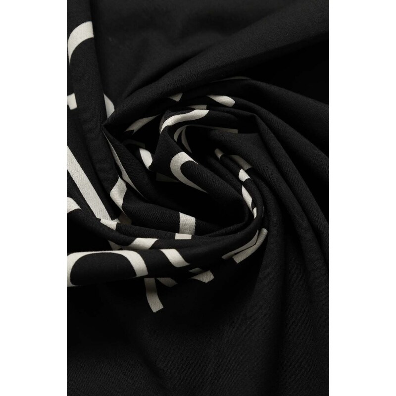 Bavlnená šatka Tommy Jeans čierna farba, vzorovaná, AW0AW16140