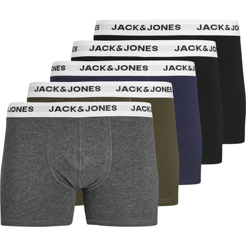 JACK & JONES Boxerky námornícka modrá / tmavosivá / olivová / čierna / 57220419