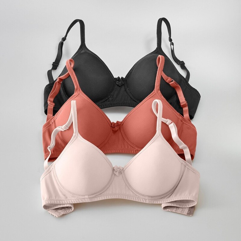 Súprava 3 diskrétnych podprseniek z mikrovlákna, s kosticami čierna 62465682