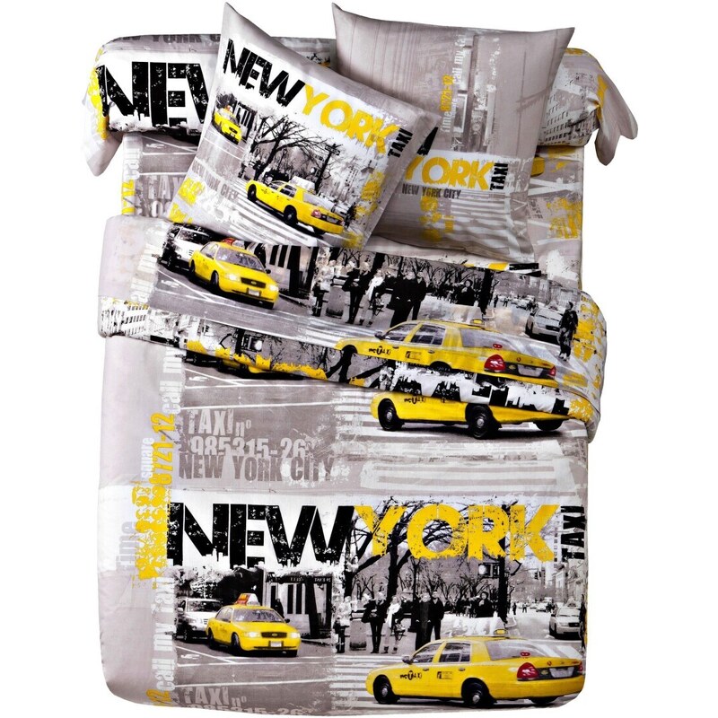Blancheporte Posteľná bielizeň Taxi New York, polycoton sivá 143