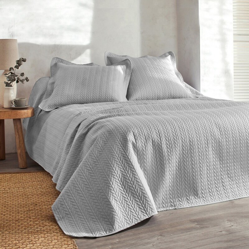 Blancheporte Prešívaná prikrývka na posteľ s geometrickým vzorom, mikrovlákno perlovosivá 150