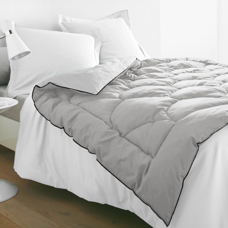 Blancheporte Dvojfarebná obojstranná deka sivá+biela 150
