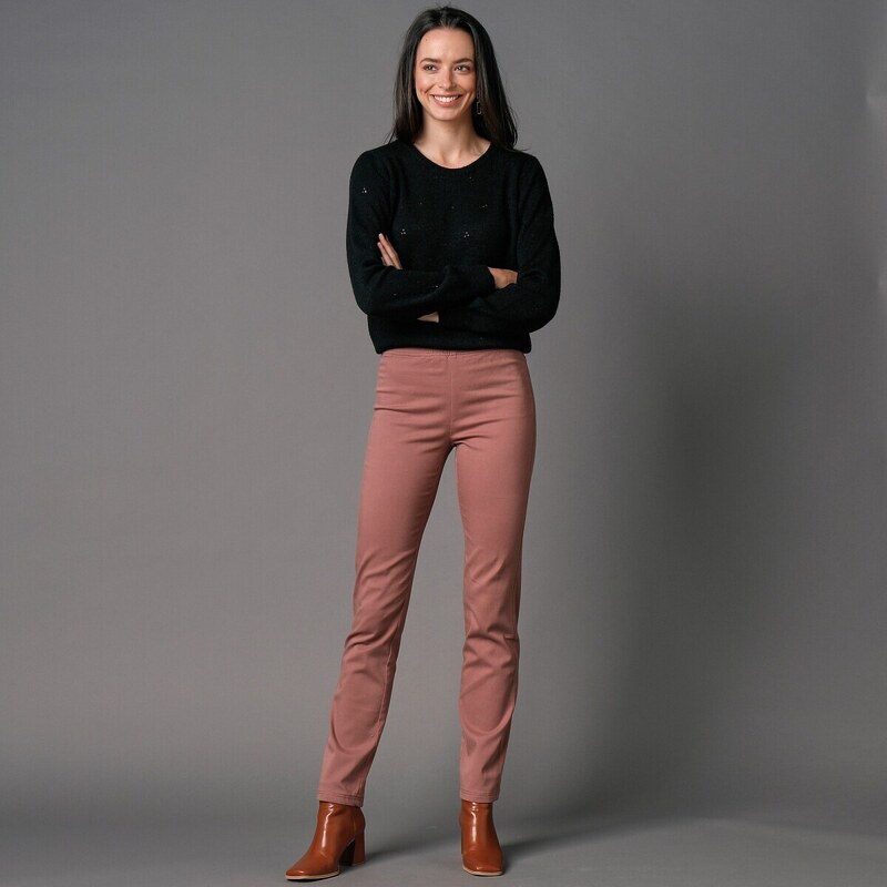 Zoštíhľujúce nohavice s pružným pásom a efektom plochého brucha 48076303