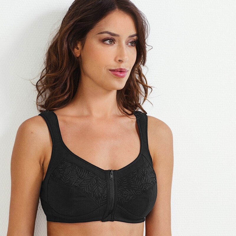 Podprsenka pre ženy po operácii prsníka, vpredu na zips, bez kostíc 62039182