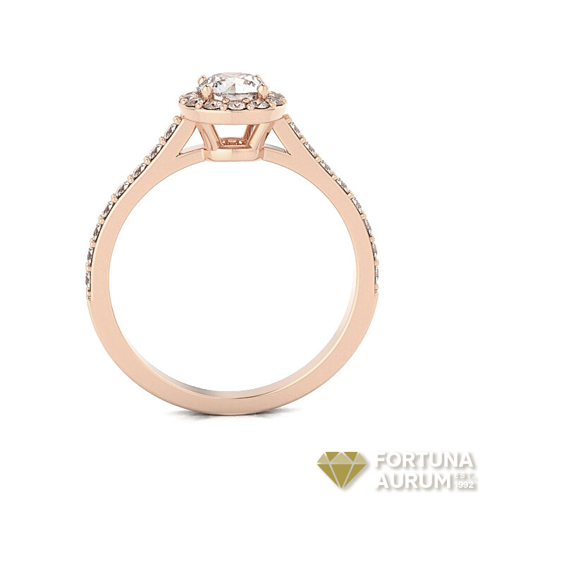 Žatecký Halo prsteň z ružového zlata 22189/RX