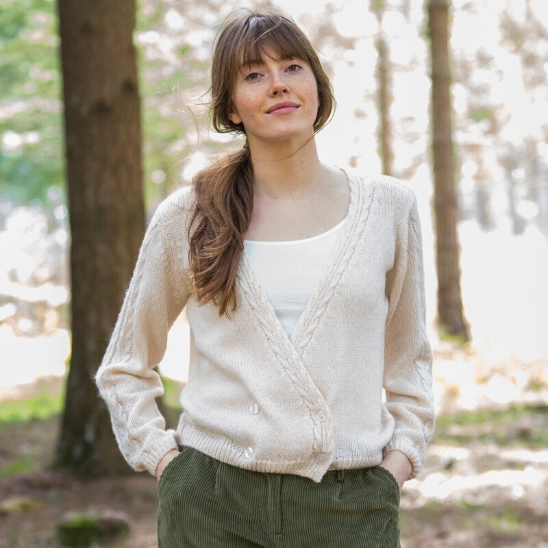 Sveter so zavinovacím zapínaním piesková 036 Blancheporte 48077392