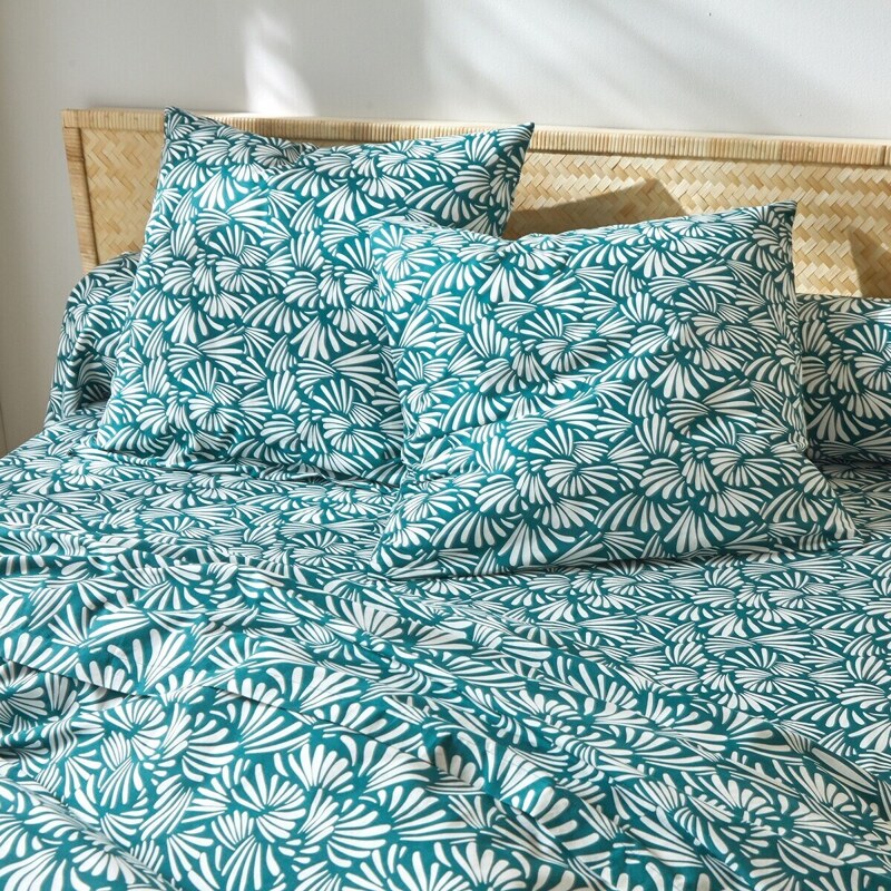 Blancheporte Bavlnená posteľná bielizeň Vick s grafickým dizajnom zelená 143