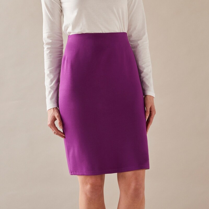 Blancheporte Jednofarebná úpletová sukňa slivková 036
